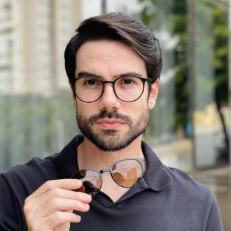 safine com br oculos 2 em 1 clip on masculino redondo marrom otto 2 0 23
