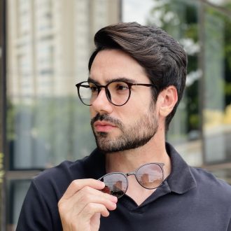 safine com br oculos 2 em 1 clip on masculino redondo marrom otto 2 0 5