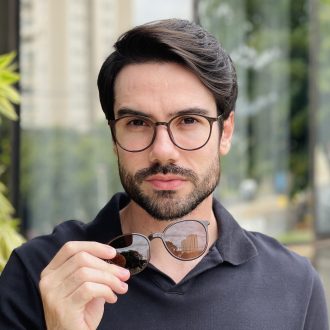 safine com br oculos 2 em 1 clip on masculino redondo marrom rui 4 0 3