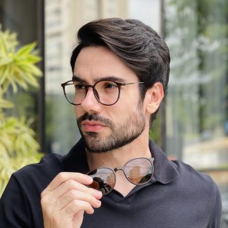 safine com br oculos 2 em 1 clip on masculino redondo marrom rui 4 0 5