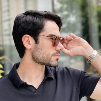 safine com br oculos 2 em 1 clip on masculino redondo marrom transparente mike 1