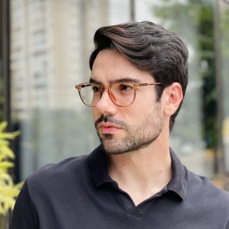 safine com br oculos 2 em 1 clip on masculino redondo marrom transparente mike 9