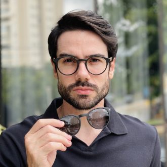 safine com br oculos 2 em 1 clip on masculino redondo preto fosco sergio 3