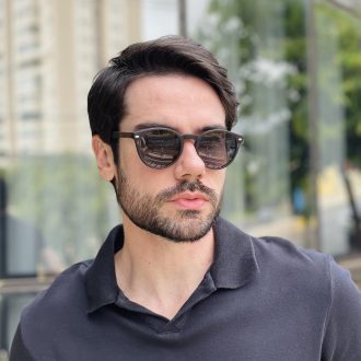 safine com br oculos 2 em 1 clip on masculino redondo preto fosco sergio 30