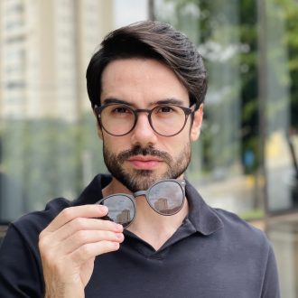 safine com br oculos 2 em 1 clip on masculino redondo preto fosco sergio 33