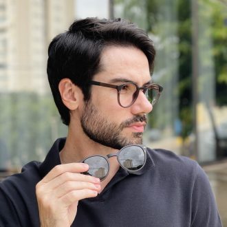 safine com br oculos 2 em 1 clip on masculino redondo preto fosco sergio 34