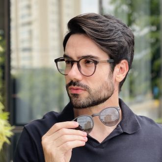 safine com br oculos 2 em 1 clip on masculino redondo preto fosco sergio 35