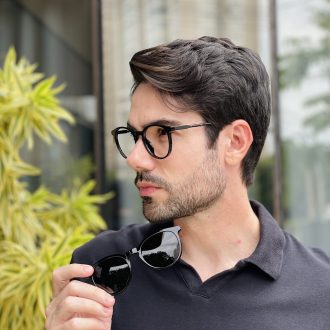 safine com br oculos 2 em 1 clip on masculino redondo preto mike 20