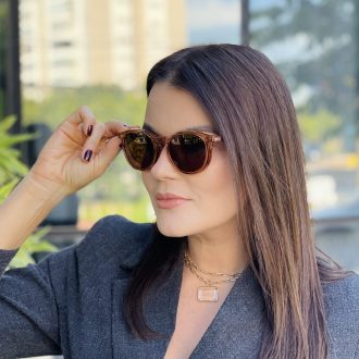 safine com br oculos 2 em 1 clip on redondo marrom transparente ariana