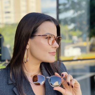 safine com br oculos 2 em 1 clip on redondo marrom transparente ariana 5