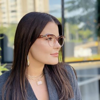 safine com br oculos de grau feminino gatinho marrom transparente ester 2