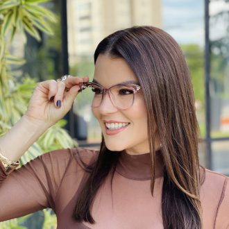 safine com br oculos de grau feminino gatinho rose transparente ester