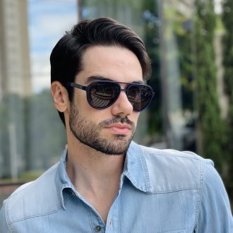 safine com br oculos de sol aviador masculino azul guilherme 12