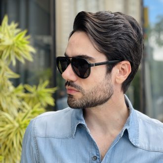 safine com br oculos de sol aviador masculino azul guilherme 3