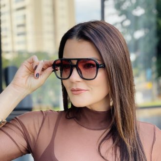 safine com br oculos de sol feminino aviador cinza cleo