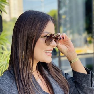 safine com br oculos de sol feminino aviador marrom marisa 2