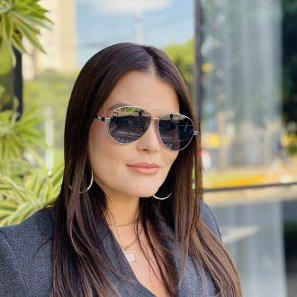 safine com br oculos de sol feminino aviador prata marisa 3