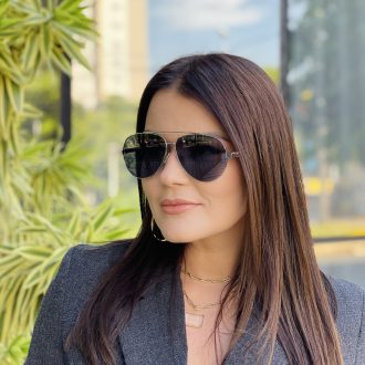 safine com br oculos de sol feminino aviador prata marisa