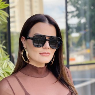 safine com br oculos de sol feminino aviador preto cleo 3