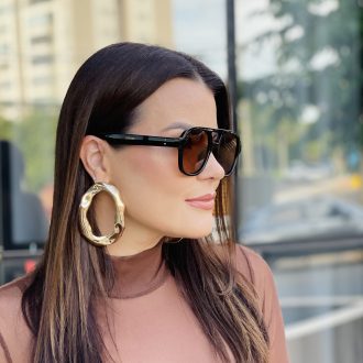 safine com br oculos de sol feminino aviador preto e marrom cleo 2