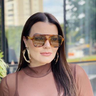 safine com br oculos de sol feminino aviador rajado cleo 1