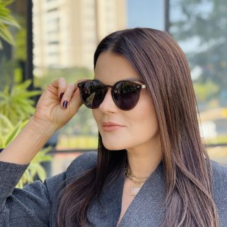 safine com br oculos de sol feminino redondo marrom tami