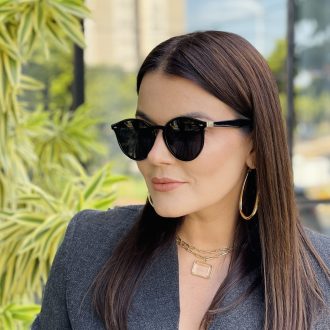 safine com br oculos de sol feminino redondo preto tami