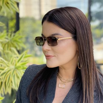 safine com br oculos de sol feminino retangular marrom naomi