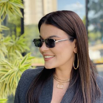 safine com br oculos de sol feminino retangular prata naomi