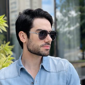 safine com br oculos de sol masculino aviador dourado tiago 1