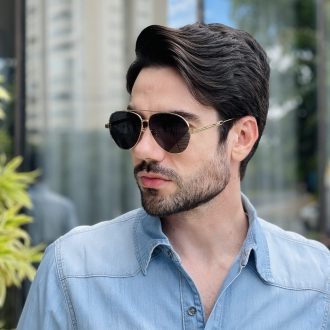 safine com br oculos de sol masculino aviador dourado tiago 11