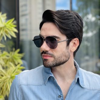 safine com br oculos de sol masculino aviador dourado tiago 3
