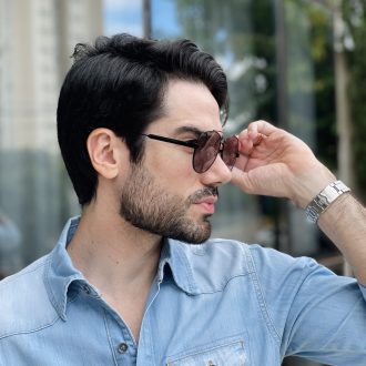 safine com br oculos de sol masculino aviador dourado tiago 6