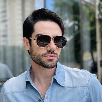 safine com br oculos de sol masculino aviador dourado tiago 8