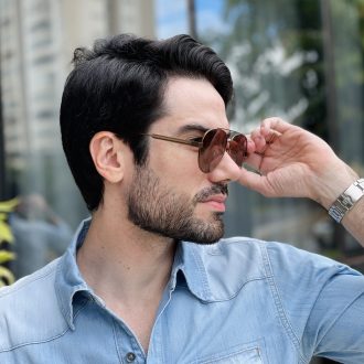 safine com br oculos de sol masculino aviador marrom tiago 2