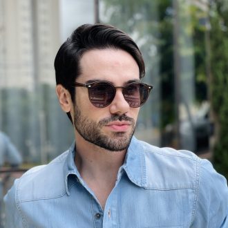 safine com br oculos de sol masculino redondo marrom robert 16