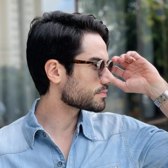 safine com br oculos de sol masculino redondo marrom robert 2