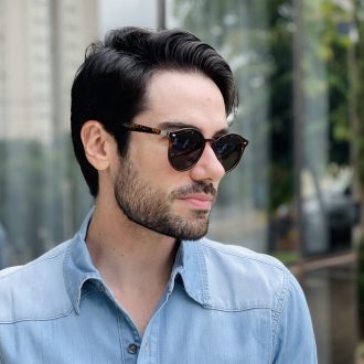 safine com br oculos de sol masculino redondo marrom robert 21