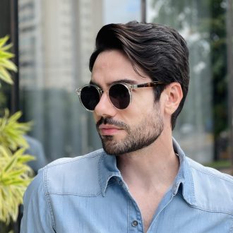 safine com br oculos de sol masculino redondo marrom robert 3