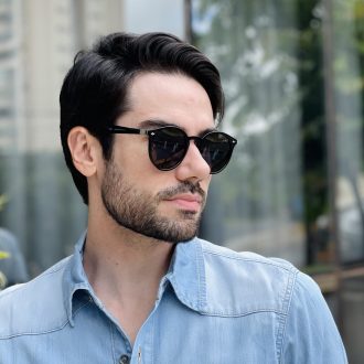 safine com br oculos de sol masculino redondo marrom robert 5