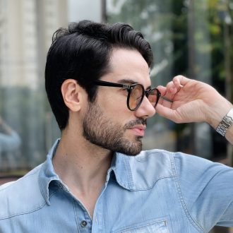 safine com br oculos de sol masculino redondo preto e marrom robert 2