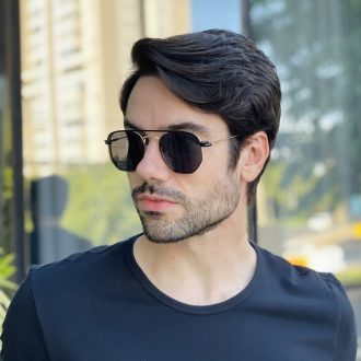 safine com br oculos 2 em 1 clip on masculino hexagonal dourado 2 0 2