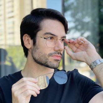safine com br oculos 2 em 1 clip on masculino hexagonal dourado 2 0 4
