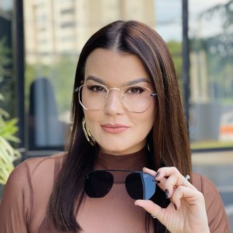 safine com br oculos 2 em 1 hexagonal dourado e preto 2 0 5