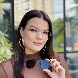 safine com br oculos 2 em 1 hexagonal dourado e preto 2 0 7