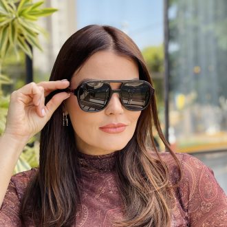 safine com br oculos de grau feminino aviador rajado cleo 2 0 25