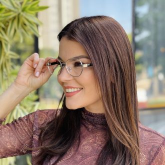 safine com br oculos de grau feminino hexagonal prata jana 2 0