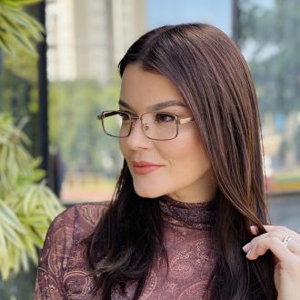 safine com br oculos de grau feminino retangular marrom naomi 2 0
