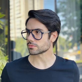safine com br oculos de grau masculino aviador azul guilherme 2 0 3
