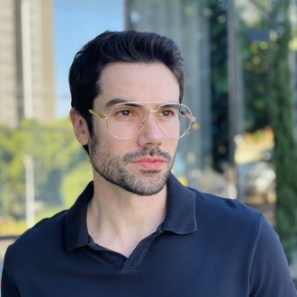 safine com br oculos de grau masculino aviador dourado tiago 2 0 1